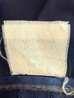 Philippe Adec Navy Wide-Leg Cotton Trousers – Size 12