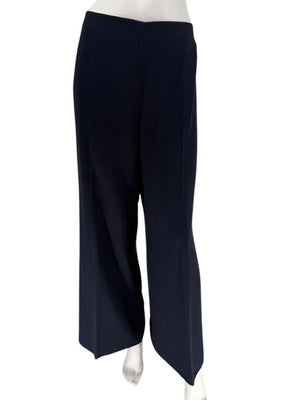 Rena Lange Navy Wide-Leg Tailored Trousers – Size US 12 / DE 42