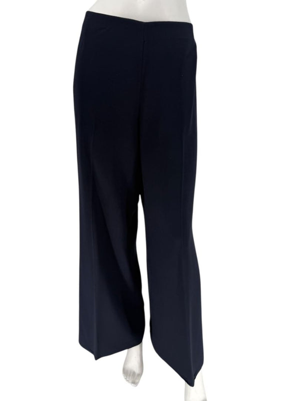 Rena Lange Navy Wide-Leg Tailored Trousers – Size US 12 / DE 42