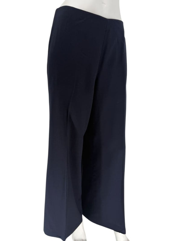 Rena Lange Navy Wide-Leg Tailored Trousers – Size US 12 / DE 42