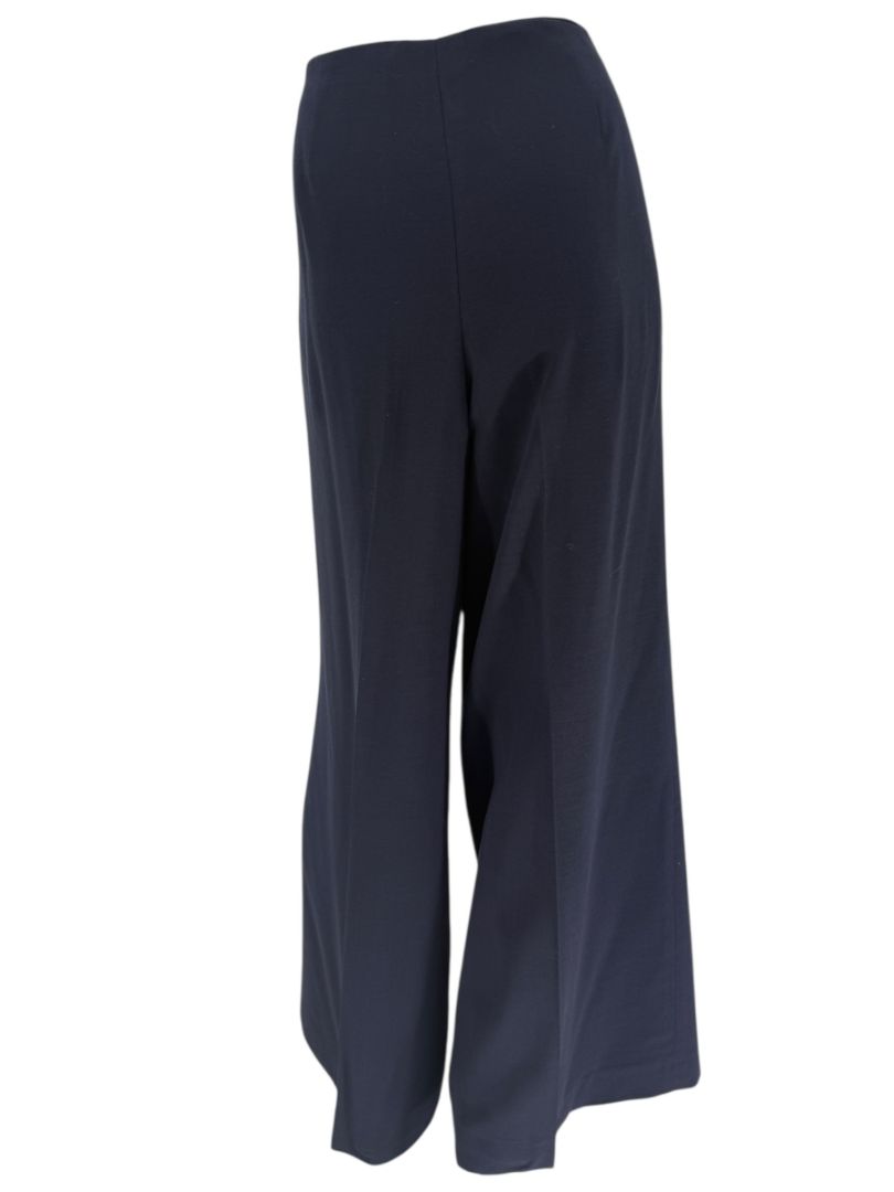 Rena Lange Navy Wide-Leg Wool Blend Trousers – Size US 12