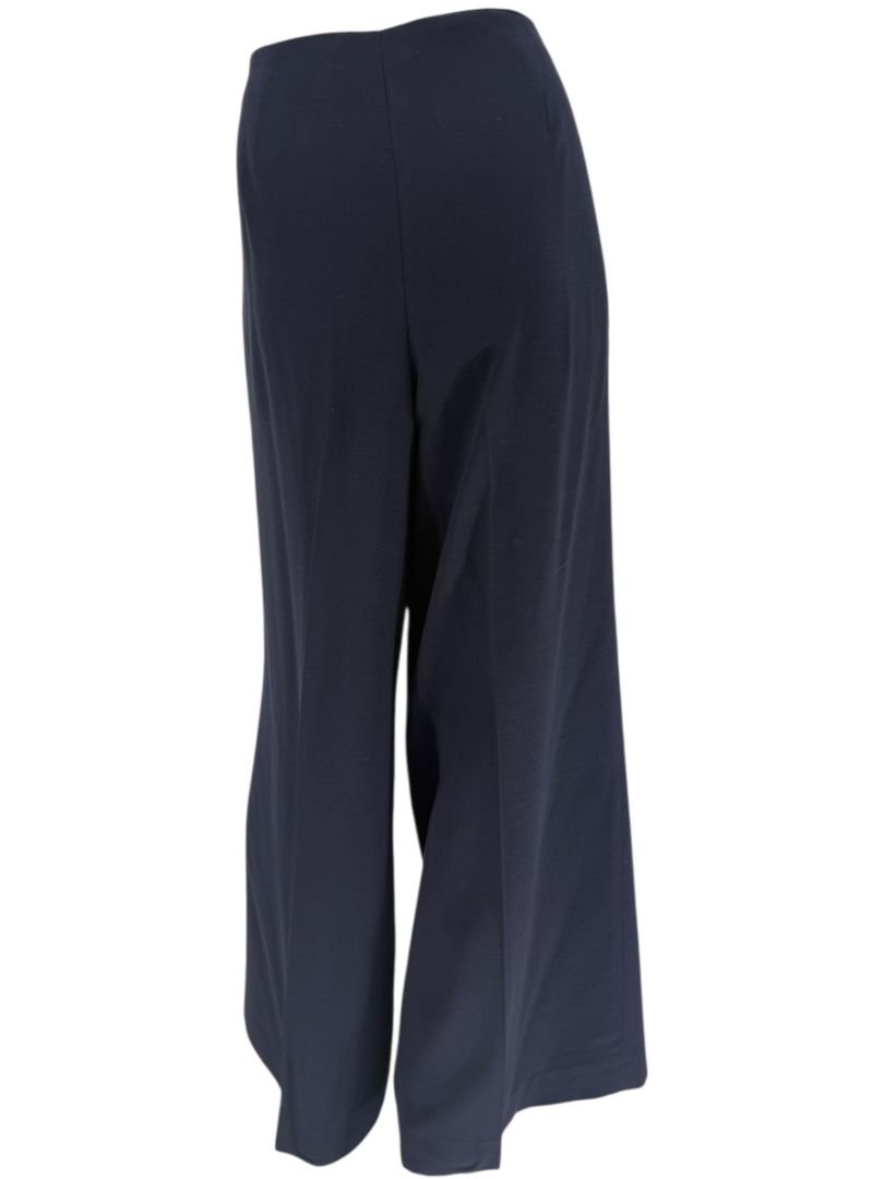 Rena Lange Navy Wide-Leg Tailored Trousers – Size US 12 / DE 42