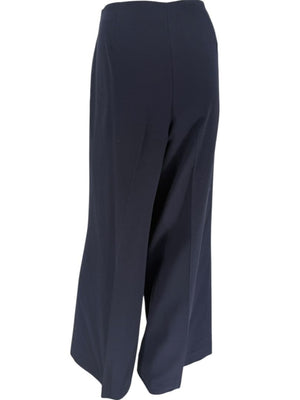 Rena Lange Navy Wide-Leg Tailored Trousers – Size US 12 / DE 42