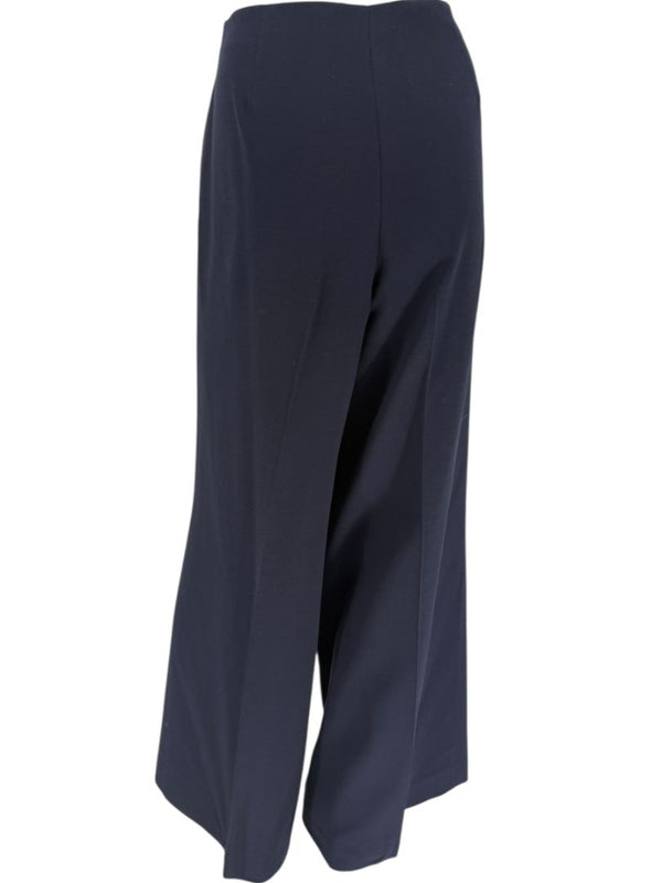 Rena Lange Navy Wide-Leg Tailored Trousers – Size US 12 / DE 42