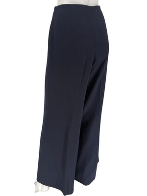 Rena Lange Navy Wide-Leg Wool Blend Trousers – Size US 12