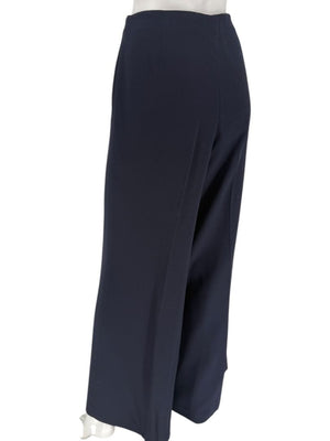 Rena Lange Navy Wide-Leg Tailored Trousers – Size US 12 / DE 42