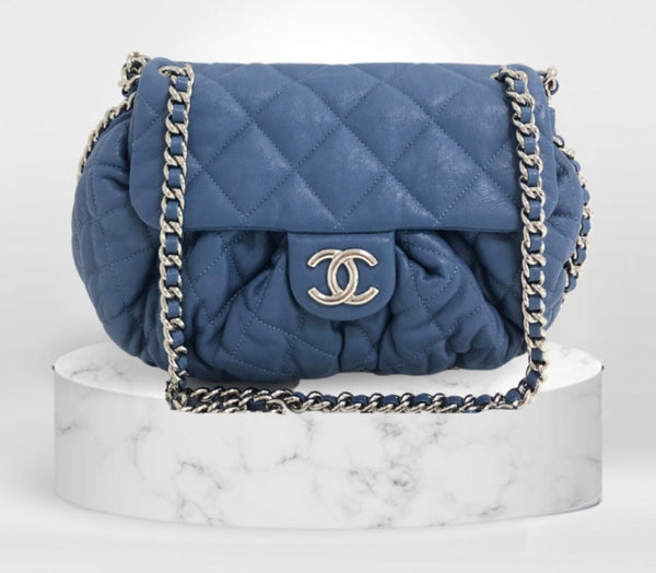 Chanel Cruise 2012 Chain Around Small Crossbody Bag - Blue