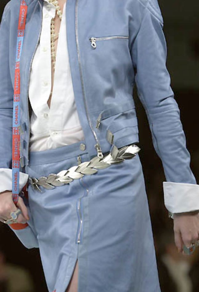 Chanel Pale Blue Leather Moto Jacket – Spring 2002 – Size 42