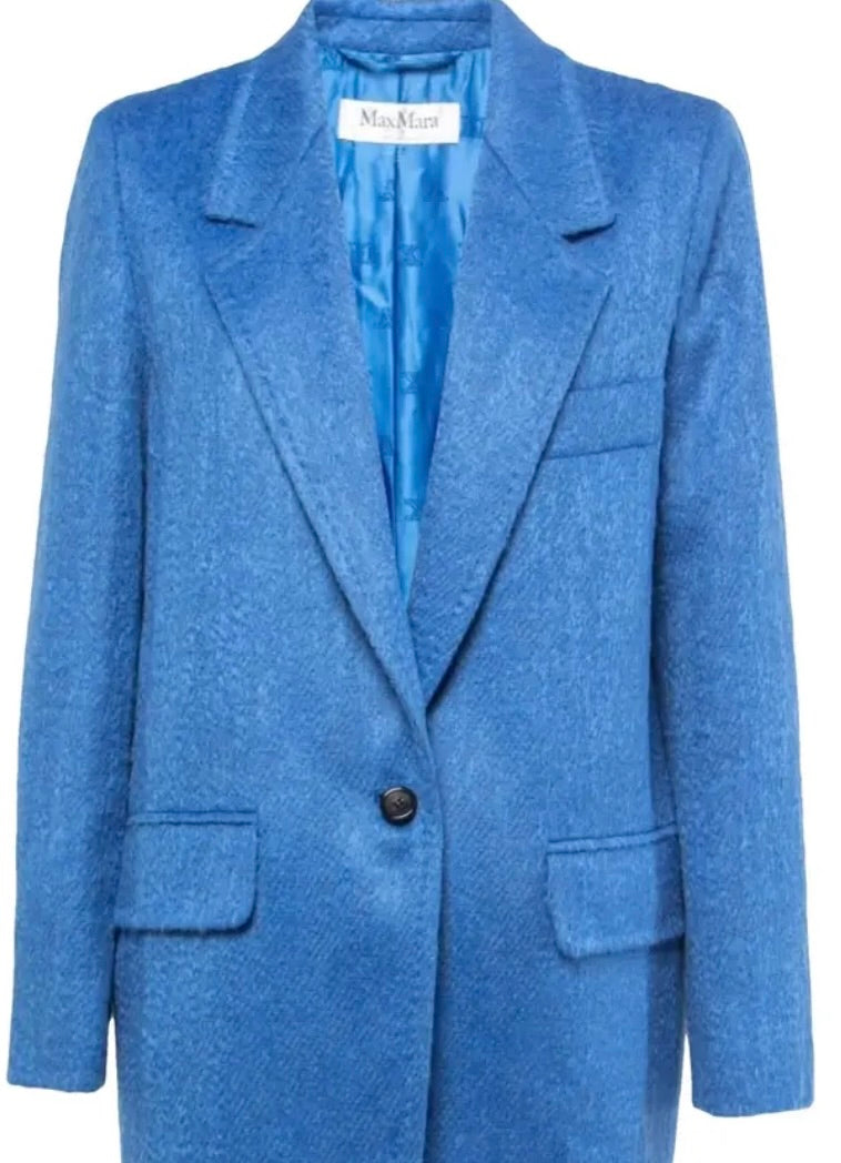 Max Mara Mohair Cobalt Blue Blazer New w/ Tags - Size 6