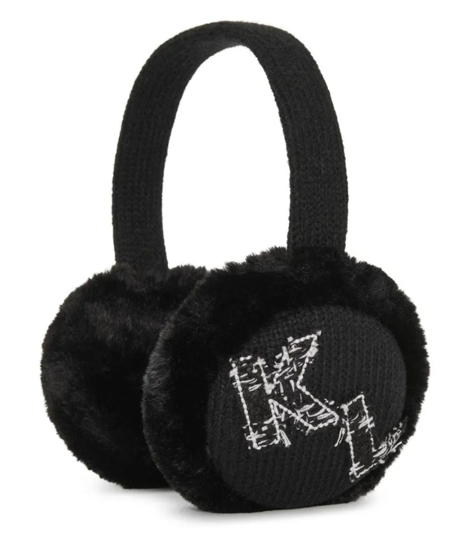 Karl Lagerfeld Paris Faux Fur "KL Patch" Earmuffs – One Size