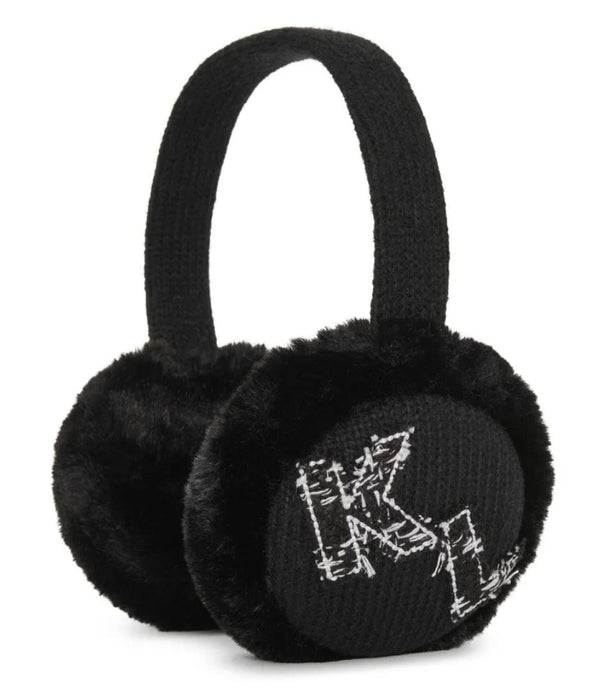 Karl Lagerfeld Paris Faux Fur "KL Patch" Earmuffs – One Size