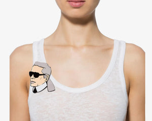 Yazbukey x Karl Lagerfeld Plexiglass Portrait Brooch Colette Paris Collectible