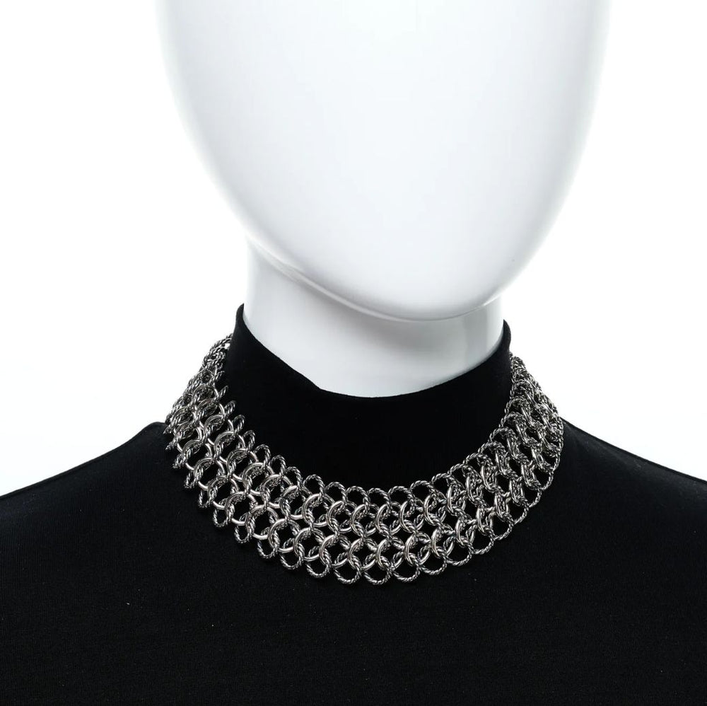 David Yurman Sterling Silver & 18K Gold Atlas Chainmail Necklace & Bracelet Set