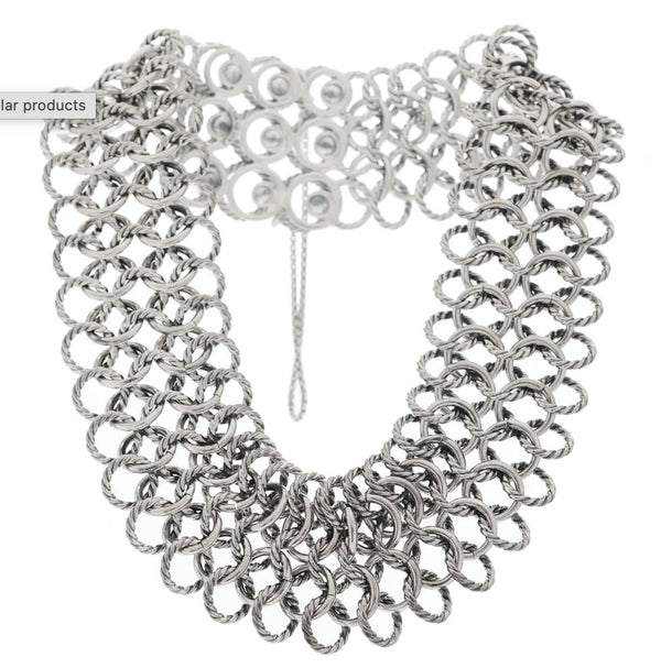David Yurman Sterling Silver & 18K Gold Atlas Chainmail Necklace & Bracelet Set