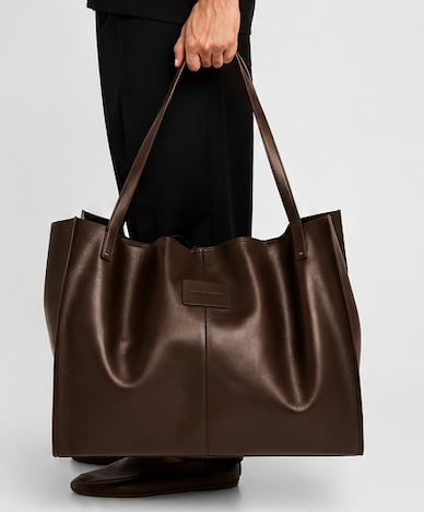 Giuseppe Zanotti Men's Oversized Leather Travel Tote Bag – Dark Brown | Made in Italy