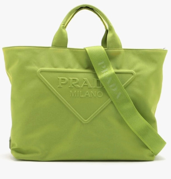 Prada Lime Green Large Tote