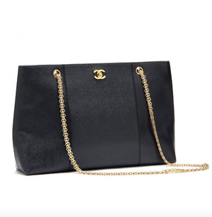 Chanel Grained Calfskin Bijoux Chain Shoulder Bag Black