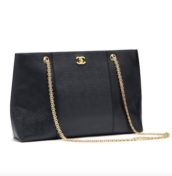 Chanel Grained Calfskin Bijoux Chain Shoulder Bag Black