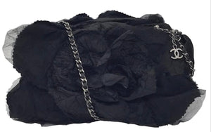 Chanel Satin Camellia Shoulder Bag