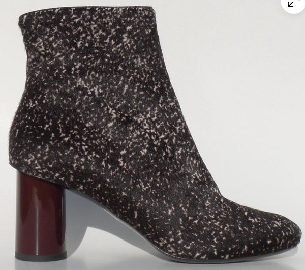 PROENZA SCHOULER black pony fur marled ankle boots - Sz 39.5