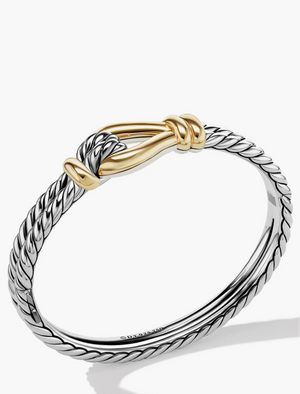 David Yurman 16mm  BRAND NEW Thoroughbred Loop Cuff Bracelet in Silver & 18k Gold