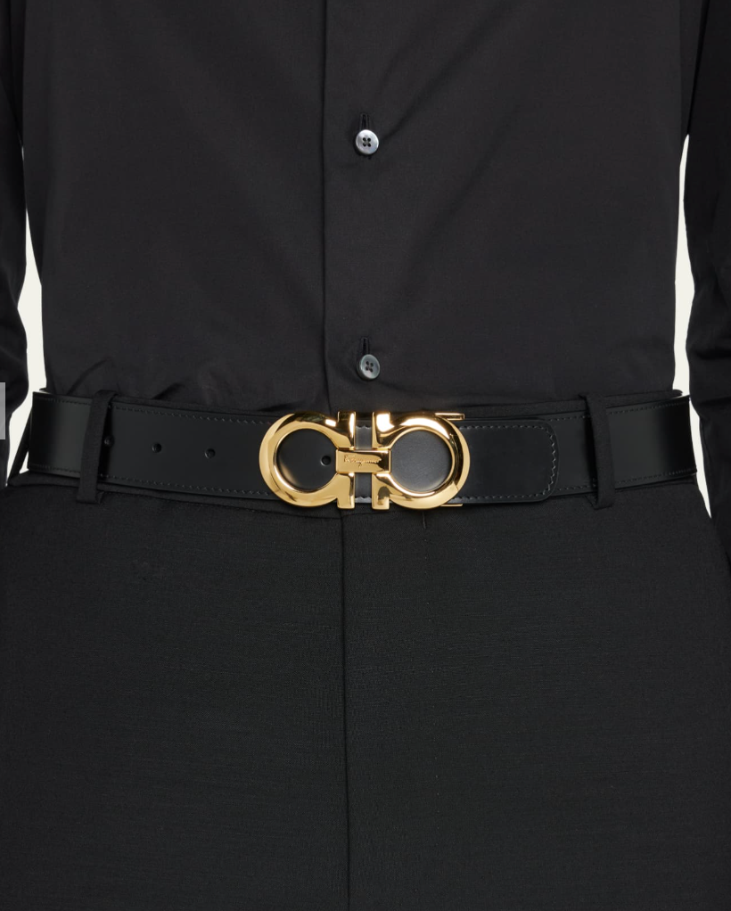 Salvatore Ferragamo Reversible Gancini Leather Belt – Size 38"(L/XL)