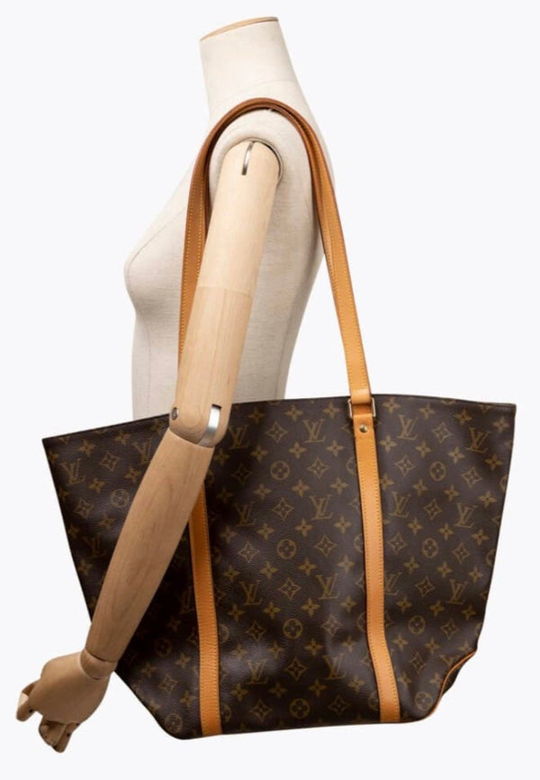 Louis Vuitton Monogram Sac Shopping Tote – Vachetta Trim & Pouch Included