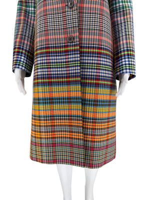 Dries Van Noten Primary Plaid Two Button Topper/Jacket/Coat Notched lapel - Size 38