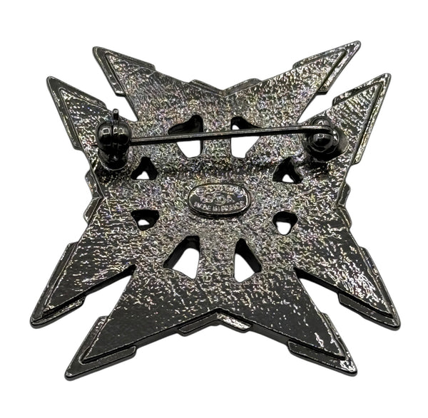 Chanel Strass & Faux Pearl Maltese Cross CC Brooch Pendant