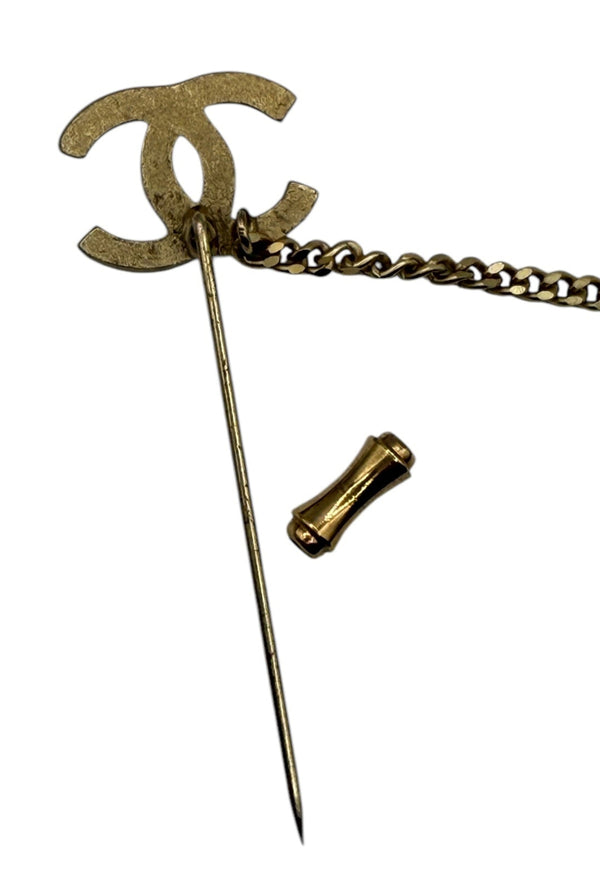 Chanel 2002 Gold, Yellow & Bronze Gripoix CC Brooch/Pin