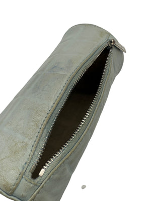 Chanel Chocolate Bar CC Logo lambskin Cosmetic Pouch Bag light blue/grey