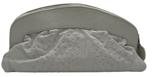 Diego Rocha White Ostrich Leather Clutch – Very Good Preowned Condition