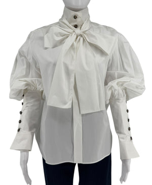 Chanel Pre Fall 2013 "Edinburgh Collection" Bow Poplin Shirt
