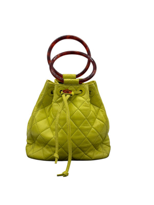 Chanel Matelasse Handbag Tortoise Shell Purse in Avocado Lime