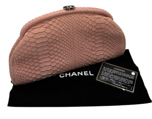 Chanel Python Timeless Clutch Pink