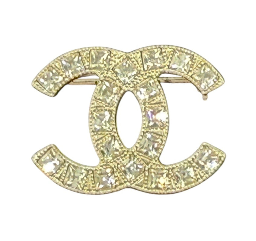 Chanel Crystal CC Brooch