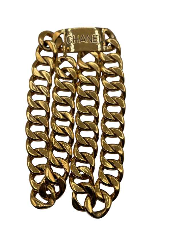 Chanel Gold Logo/Badge Oversized Chain Belt