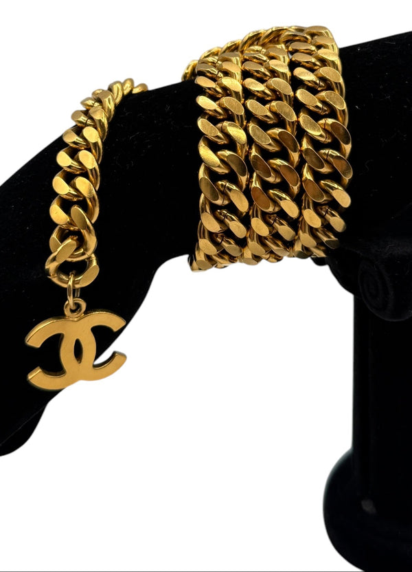 Chanel 24K Gold-Plated Chain Segment with CC Charm – Multi-Wear Accessory