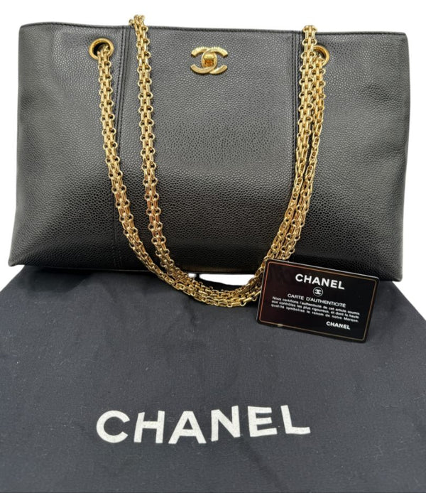 Chanel Grained Calfskin Bijoux Chain Shoulder Bag Black
