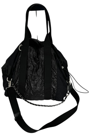 Chanel Black Slouchy Nylon Tote bag with Chain *Brand New*