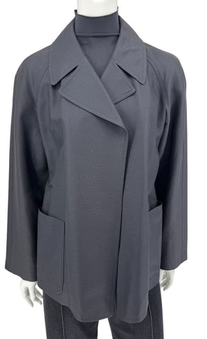 Anne Klein Charcoal Gray Open-Front Jacket – Size Small