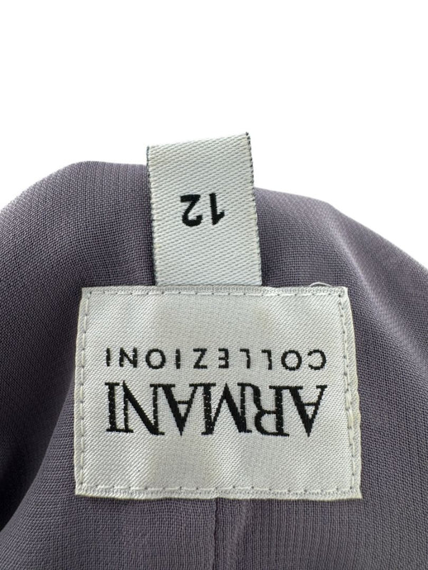 Armani Collezioni Grey & Black Abstract Dot Pleated Dress – Size 12 / IT 48