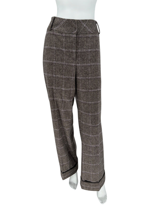 Zenobia Brown Plaid Wool Blend Pantsuit – Size 14