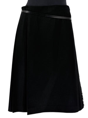 Burberry London Black Wool Kilt Skirt – Size US 12