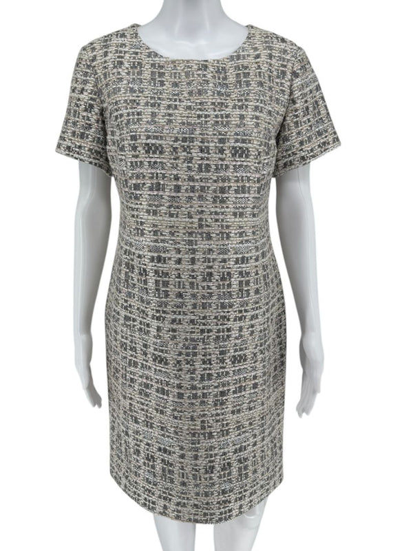 Pamella Roland Metallic Tweed Sheath Dress