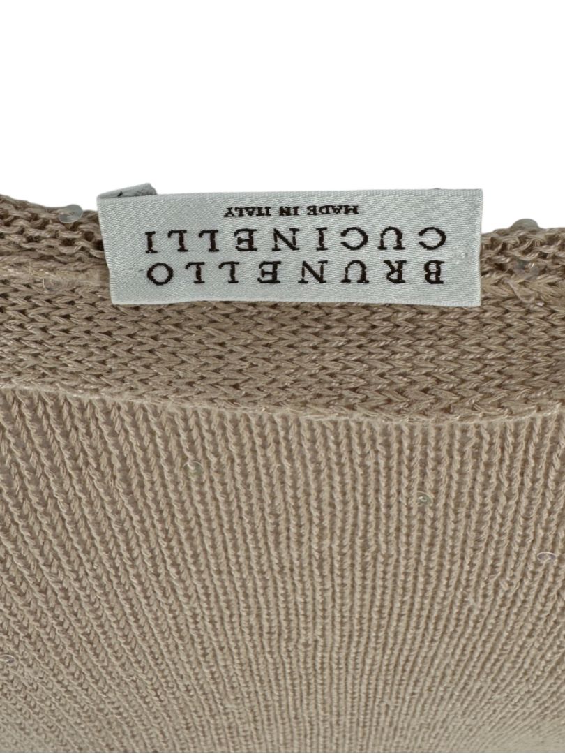 Brunello Cucinelli Beige Cashmere Blend Dolman Sleeve Sweater – Size L