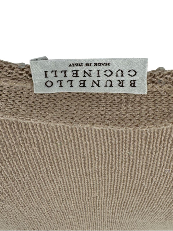 Brunello Cucinelli Beige Cashmere Blend Dolman Sleeve Sweater – Size L