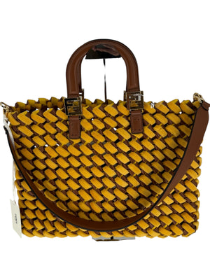 Fendi Spring 2020 Peekaboo Woven Mink & Leather Runway Tote – Brand New with Tags
