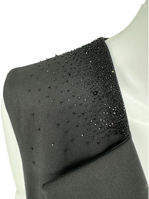 Pamella Roland Embellished Tuxedo-Inspired Sheath Dress