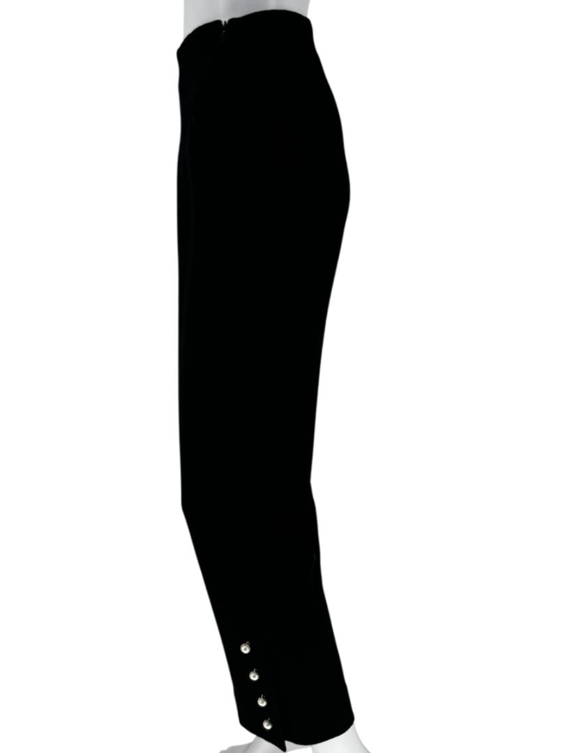 Lela Rose Pearl-Trim Ankle Pants – Black - Size 10
